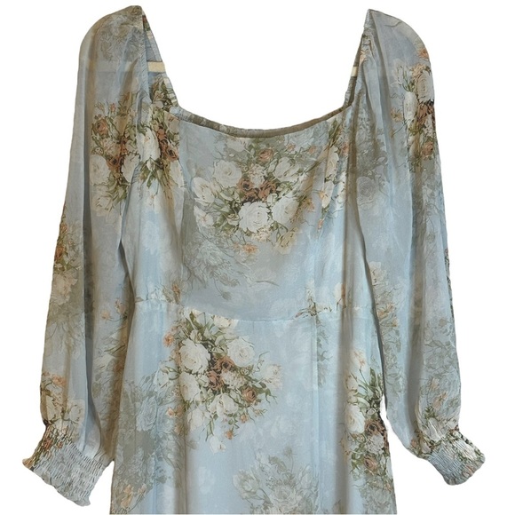 Baltic Born Giselle‎ Maxi Dress Vintage Blue Floral GIS-DR-42592 NWT Large - Picture 3 of 15